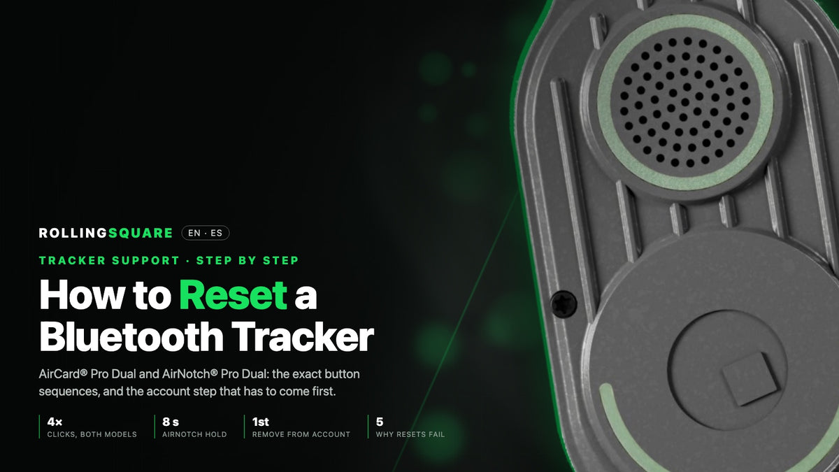 How to Reset a Bluetooth Tracker: AirCard Pro Dual and AirNotch Pro Dual, Step by Step|Como reiniciar un rastreador Bluetooth: AirCard Pro Dual y AirNotch Pro Dual, paso a paso